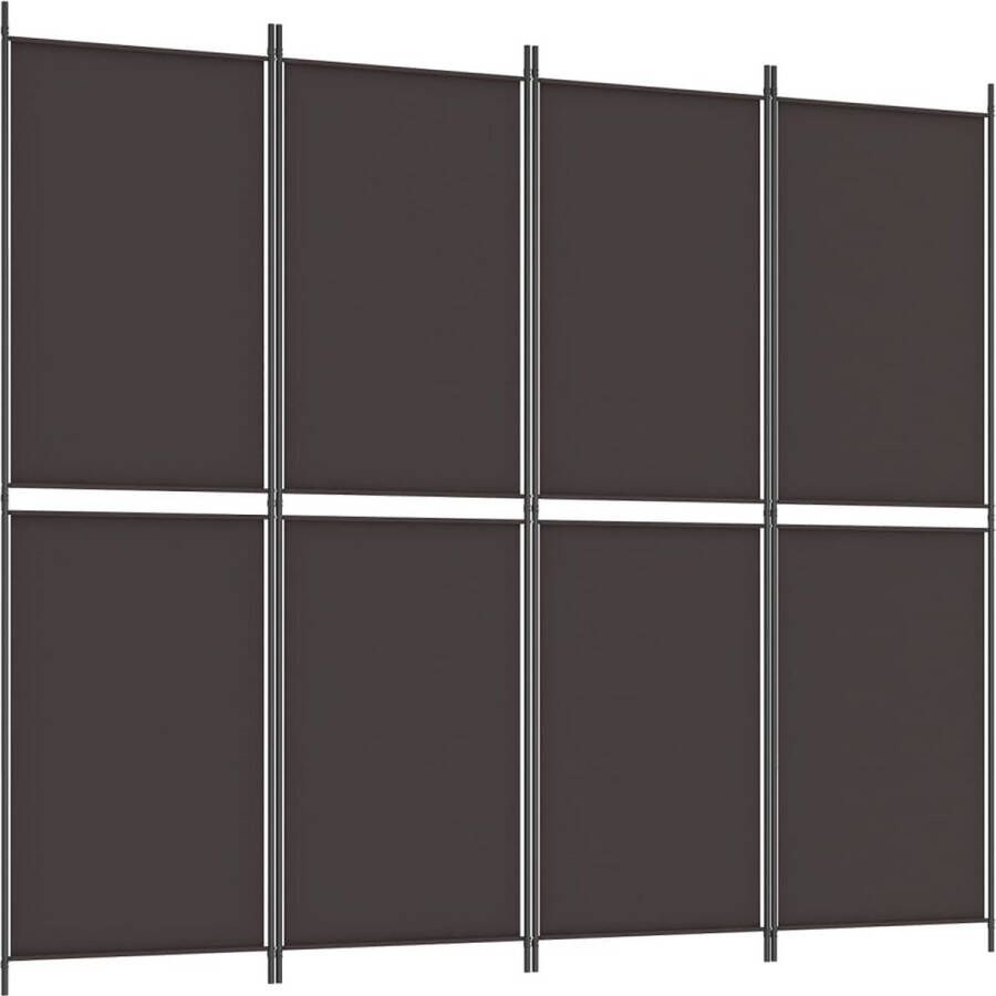 VidaXL -Kamerscherm-met-4-panelen-200x220-cm-stof-bruin