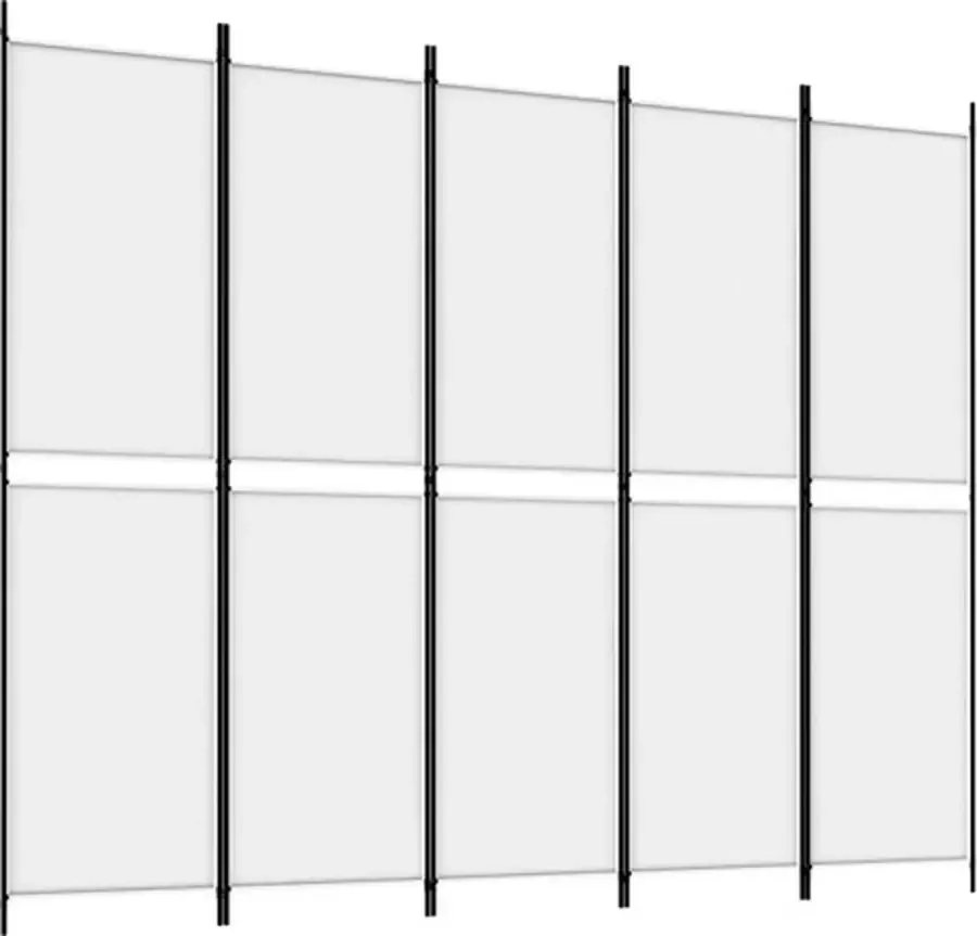 VidaXL -Kamerscherm-met-5-panelen-250x200-cm-stof-wit - Foto 2