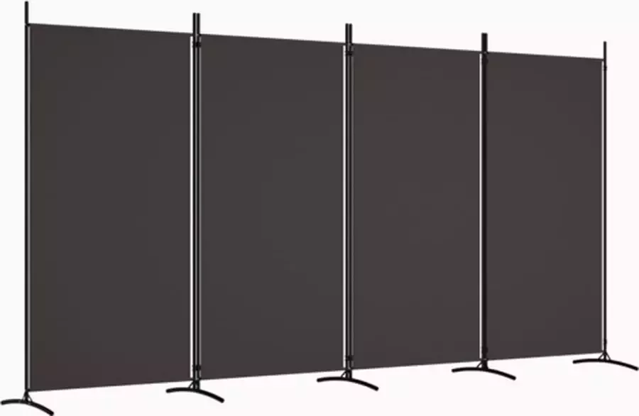 VidaXL -Kamerscherm-met-4-panelen-346x180-cm-stof-bruin - Foto 2