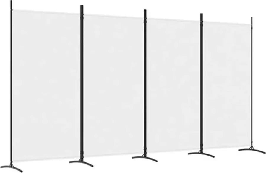 VidaXL -Kamerscherm-met-4-panelen-346x180-cm-stof-wit - Foto 3