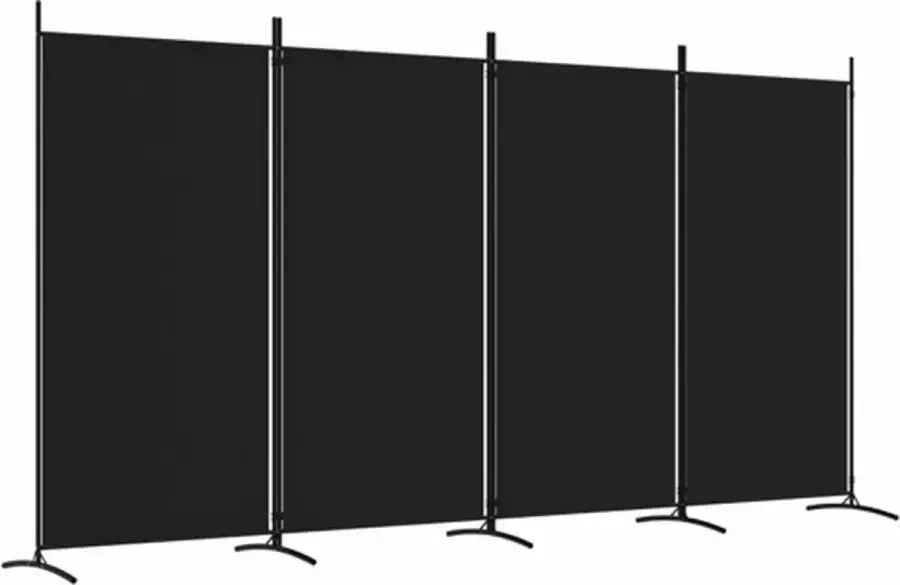 VidaXL -Kamerscherm-met-4-panelen-346x180-cm-stof-zwart - Foto 2