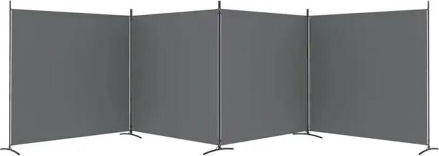 VidaXL -Kamerscherm-met-4-panelen-698x180-cm-stof-antracietkleurig - Foto 2