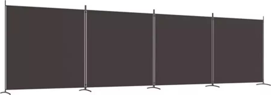 VidaXL -Kamerscherm-met-4-panelen-698x180-cm-stof-bruin - Foto 2