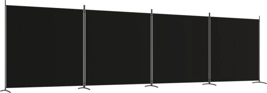 VidaXL -Kamerscherm-met-4-panelen-698x180-cm-stof-zwart