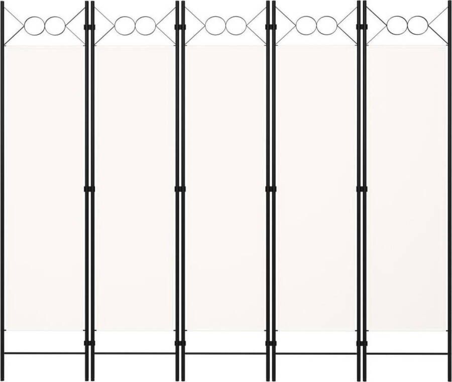 VidaXL -Kamerscherm-met-5-panelen-200x180-cm-crèmewit - Foto 2