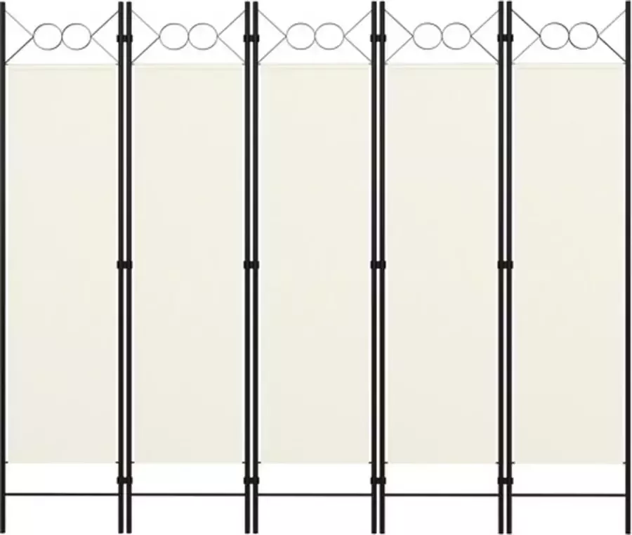 VidaXL -Kamerscherm-met-5-panelen-200x180-cm-crèmewit - Foto 3