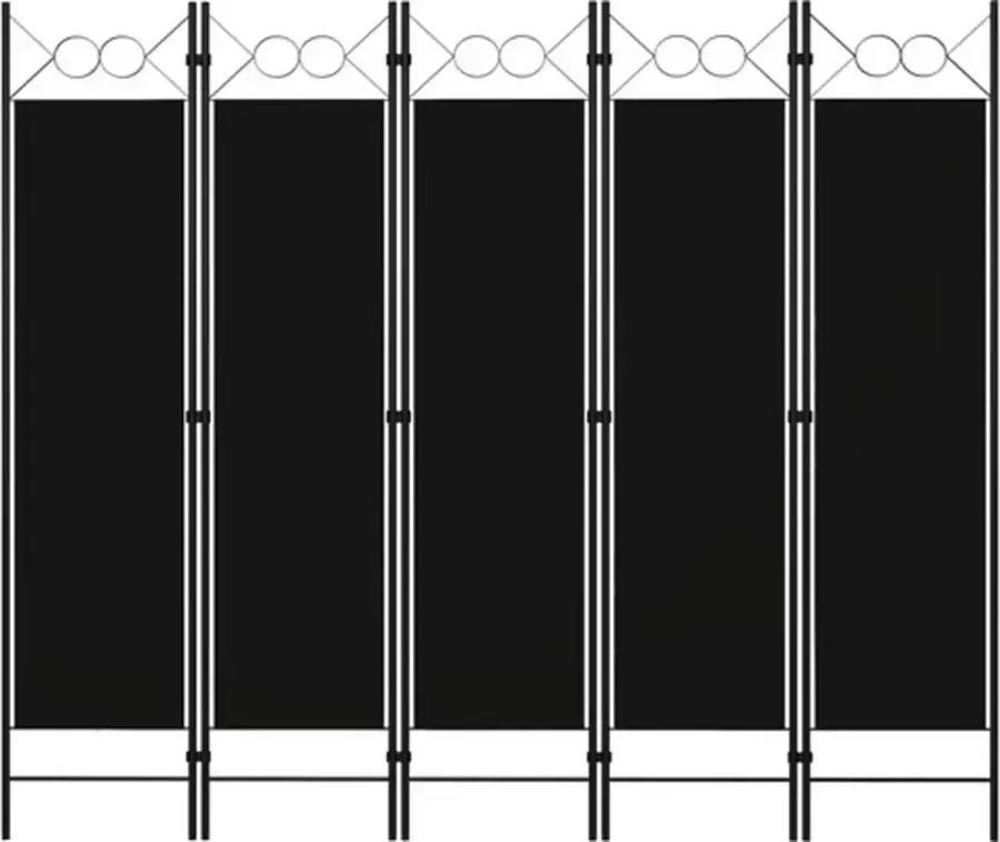 VidaXL -Kamerscherm-met-5-panelen-200x180-cm-zwart