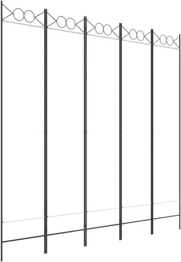 VidaXL -Kamerscherm-met-5-panelen-200x200-cm-stof-wit - Foto 2