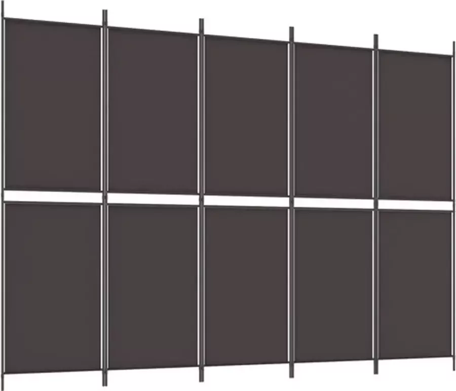 VidaXL -Kamerscherm-met-5-panelen-250x180-cm-stof-bruin - Foto 2