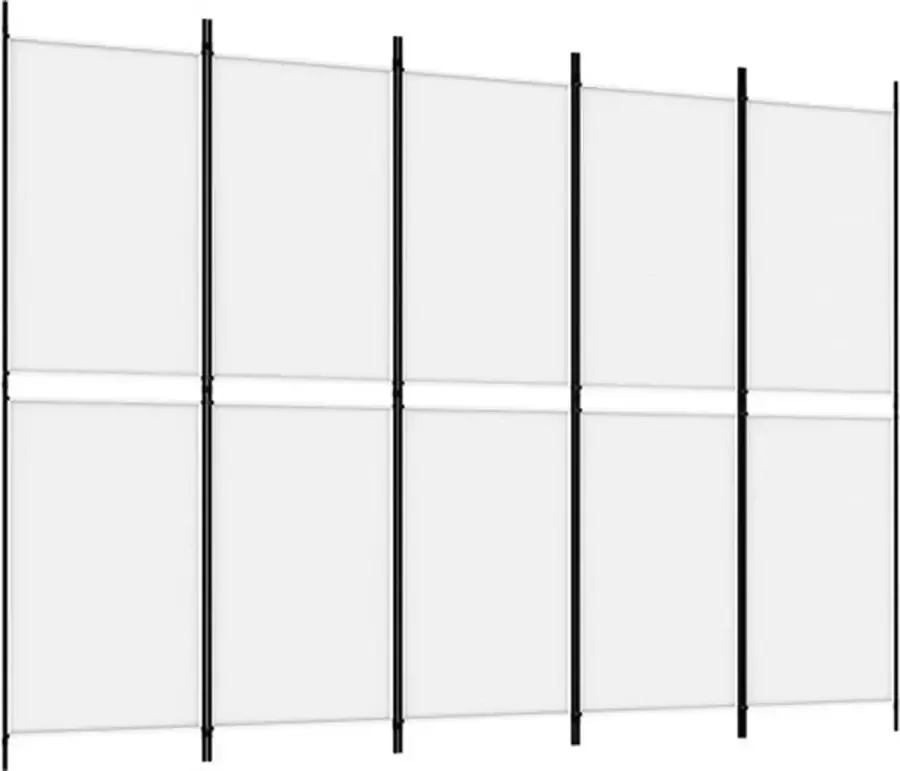 VidaXL -Kamerscherm-met-5-panelen-250x180-cm-stof-wit - Foto 2