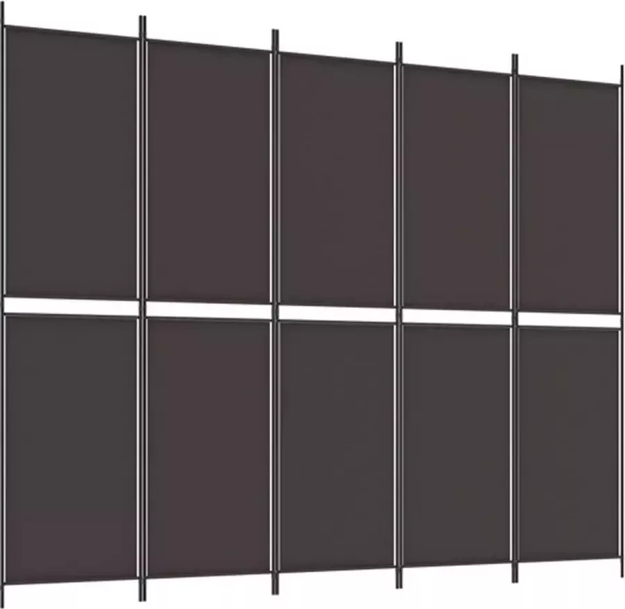 VidaXL -Kamerscherm-met-5-panelen-250x200-cm-stof-bruin - Foto 2