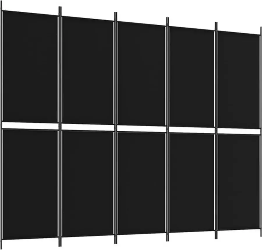 VidaXL -Kamerscherm-met-5-panelen-250x200-cm-stof-zwart - Foto 2