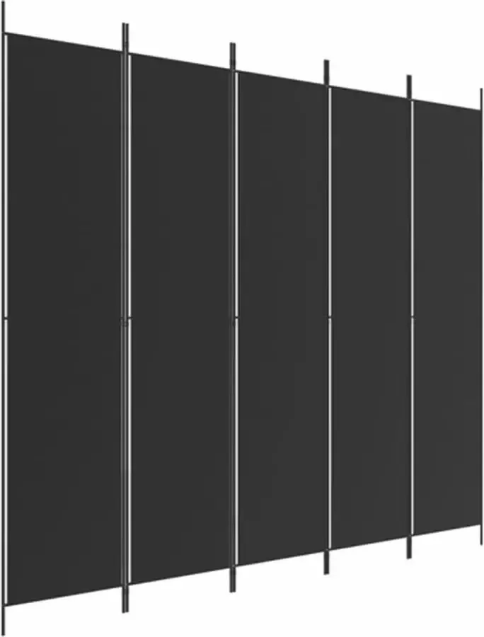 VidaXL -Kamerscherm-met-5-panelen-250x220-cm-stof-zwart - Foto 2