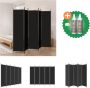 VidaXL Kamerscherm met 5 panelen 250x200 cm stof zwart Kamerscherm Inclusief Onderhoudsset - Thumbnail 1