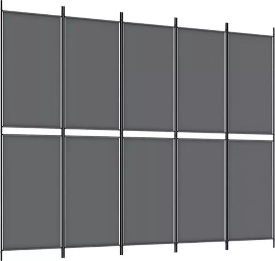 VidaXL -Kamerscherm-met-5-panelen-300x200-cm-stof-antracietkleurig - Foto 2