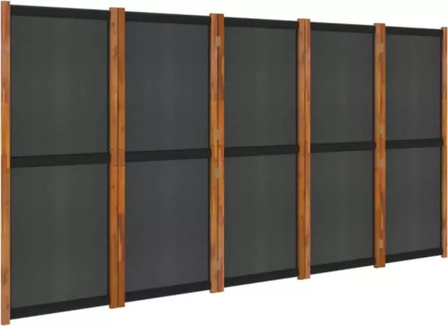 VidaXL -Kamerscherm-met-5-panelen-350x180-cm-zwart - Foto 5