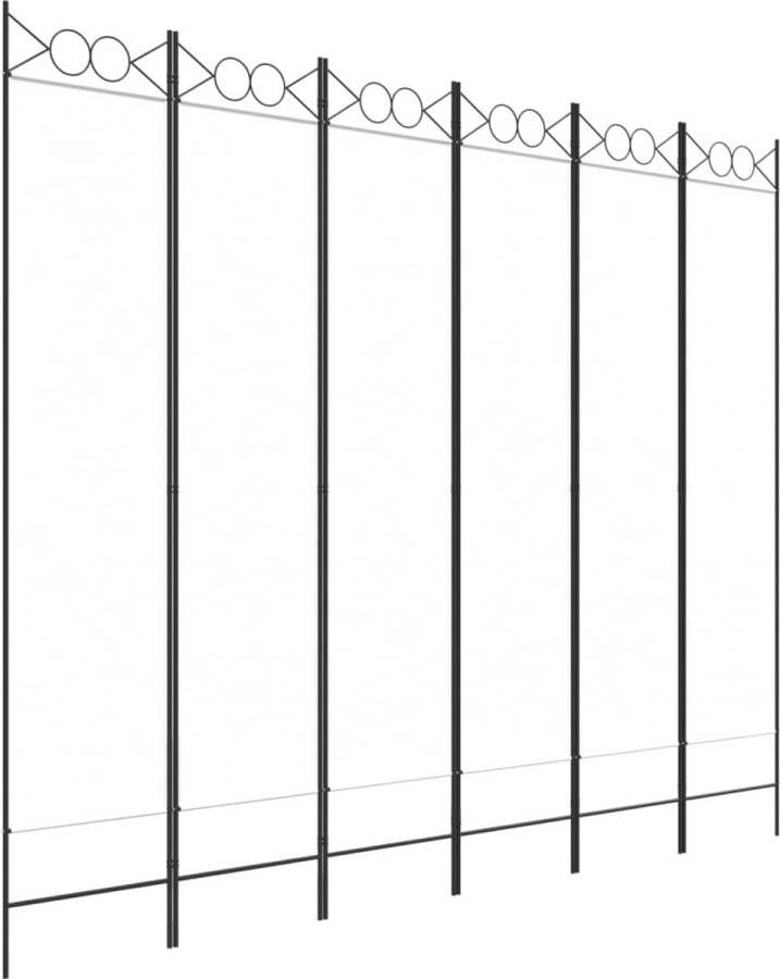 VidaXL -Kamerscherm-met-6-panelen-240x200-cm-stof-wit - Foto 2