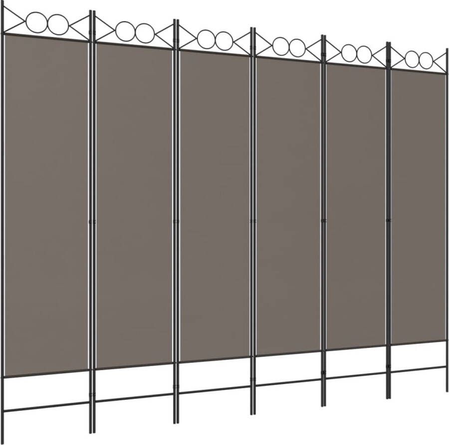 VidaXL -Kamerscherm-met-6-panelen-240x220-cm-stof-antracietkleurig