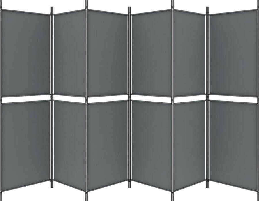 VidaXL Kamerscherm met 6 panelen 300x180 cm antracietkleurig Kamerscherm Inclusief Onderhoudsset - Foto 2