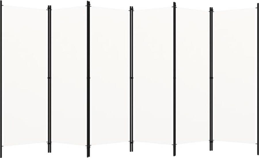 VidaXL -Kamerscherm-met-6-panelen-300x180-cm-crèmewit - Foto 2