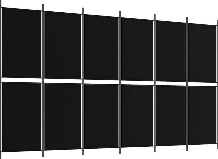 VidaXL -Kamerscherm-met-6-panelen-300x180-cm-stof-zwart - Foto 1