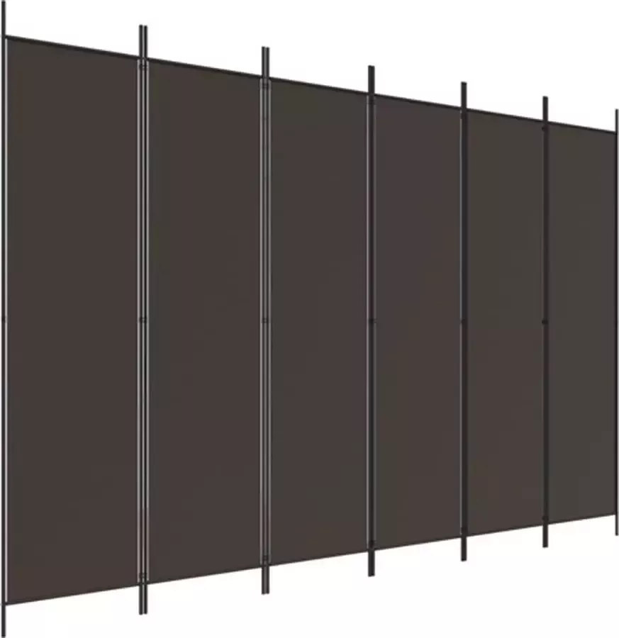 VidaXL -Kamerscherm-met-6-panelen-300x200-cm-stof-bruin - Foto 2