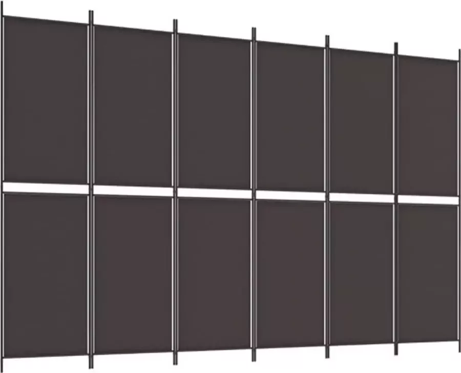 VidaXL -Kamerscherm-met-6-panelen-300x200-cm-stof-bruin - Foto 3