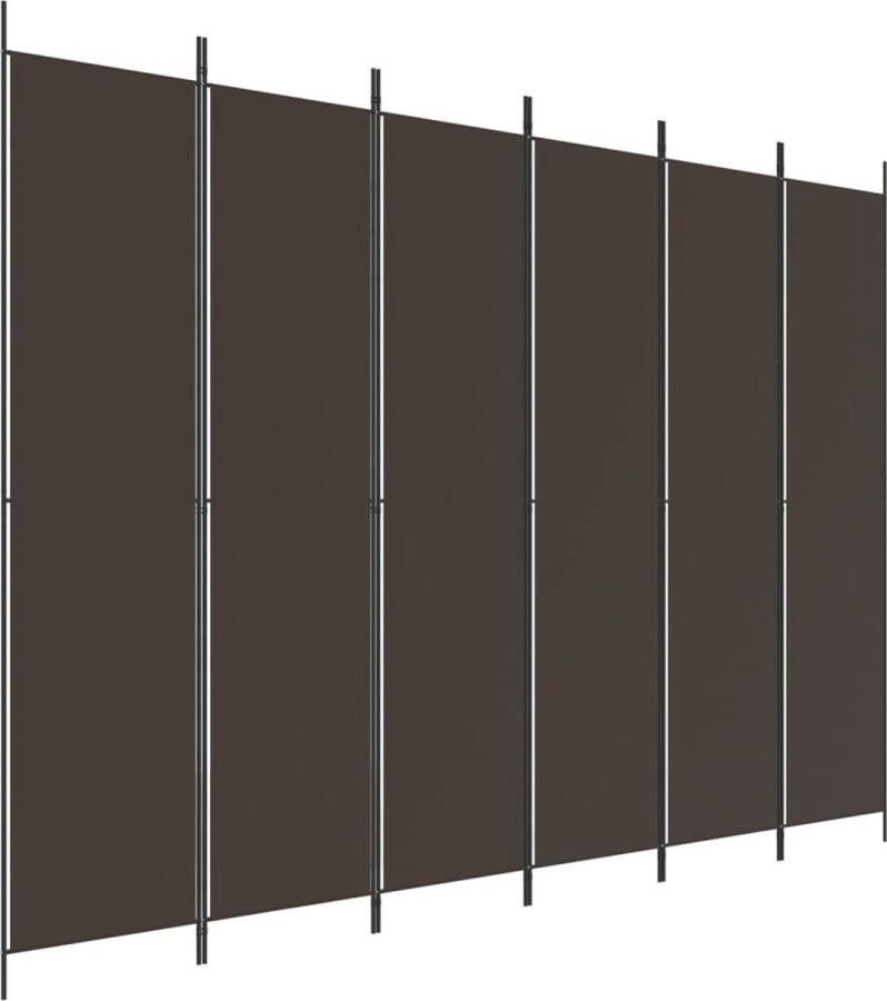 VidaXL -Kamerscherm-met-6-panelen-300x220-cm-stof-bruin