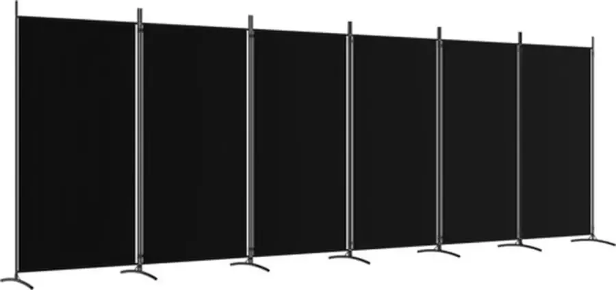 VidaXL -Kamerscherm-met-6-panelen-520x180-cm-stof-zwart - Foto 2