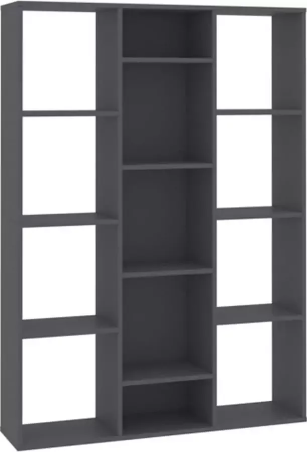 VIDAXL Kamerscherm boekenkast 100x24x140 cm bewerkt hout grijs - Foto 2