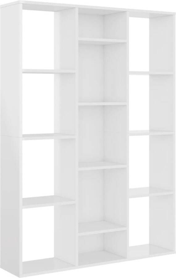VidaXL -Kamerscherm boekenkast-100x24x140-cm-bewerkt-hout-hoogglans-wit - Foto 2