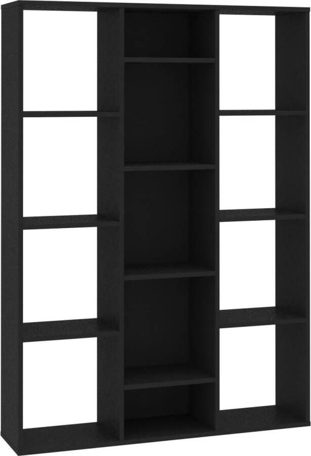 VidaXL -Kamerscherm boekenkast-100x24x140-cm-bewerkt-hout-zwart - Foto 2