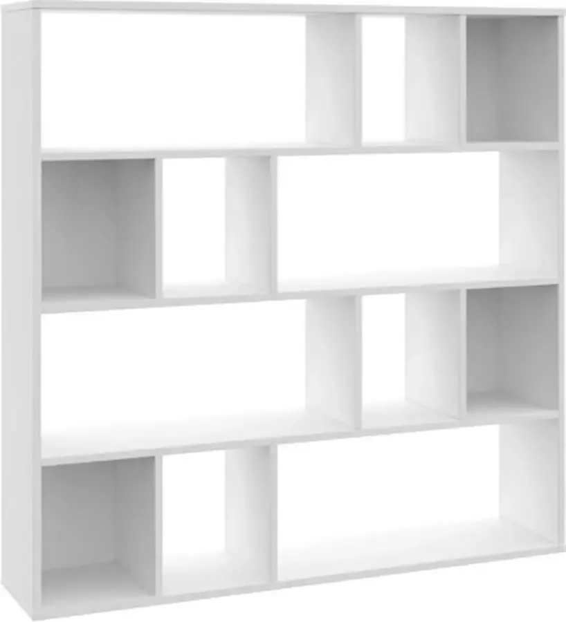 VIDAXL Kamerscherm boekenkast 110x24x110 cm bewerkt hout wit - Foto 2