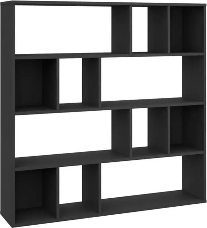 VIDAXL Kamerscherm boekenkast 110x24x110 cm bewerkt hout zwart - Foto 2