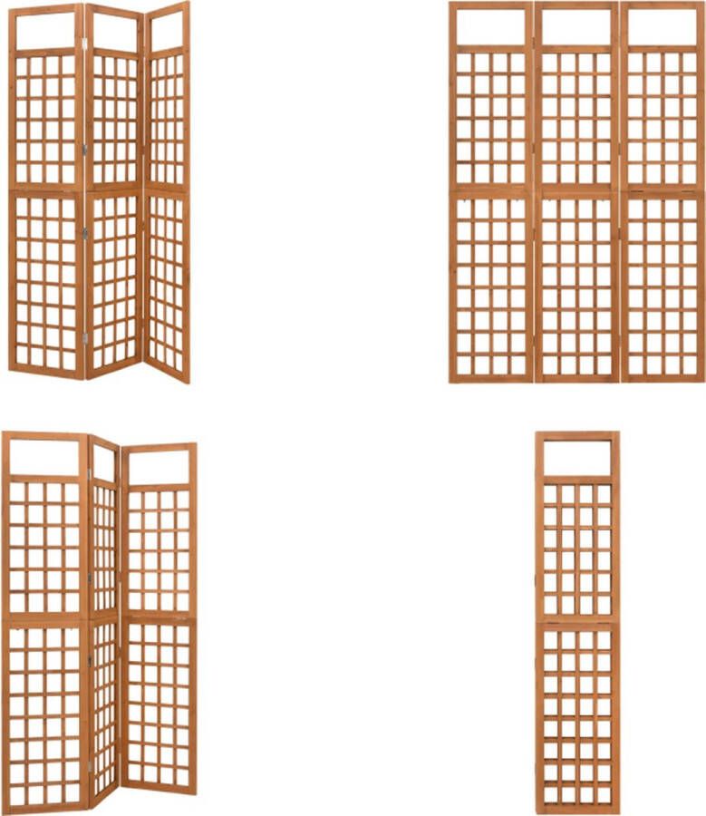 VidaXL Kamerscherm trellis met 3 panelen 121x180-5 cm vurenhout Kamerscherm Kamerschermen Kamer Scherm Kamer Schermen