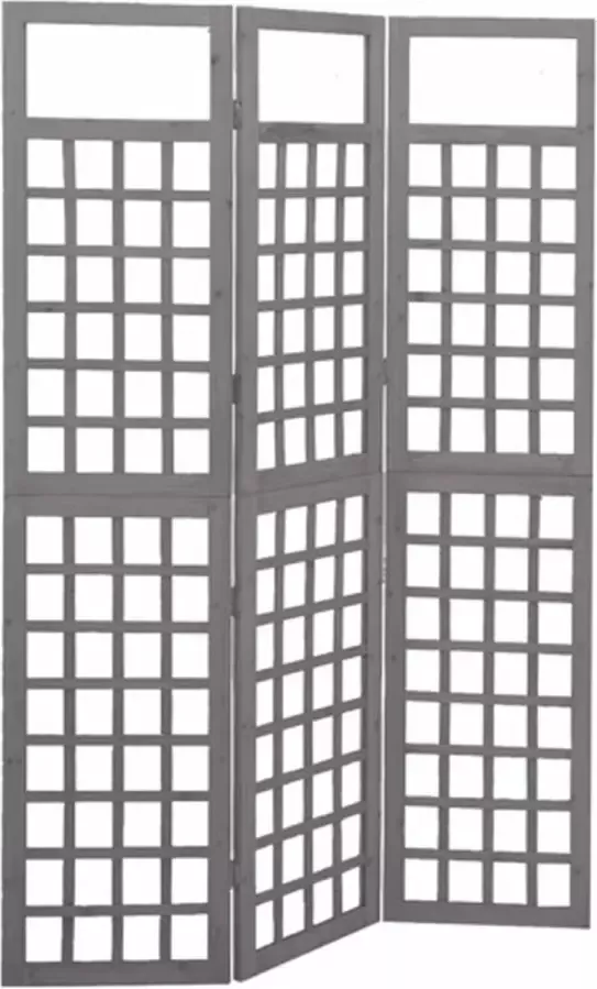 VidaXL -Kamerscherm trellis-met-3-panelen-121x180-cm-vurenhout-grijs - Foto 3