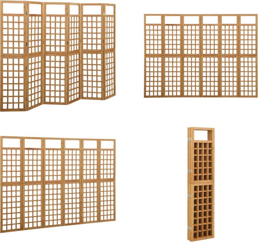 VidaXL Kamerscherm trellis met 6 panelen 242 5x180 cm vurenhout Kamerscherm Kamerschermen Kamer Scherm Kamer Schermen - Foto 2