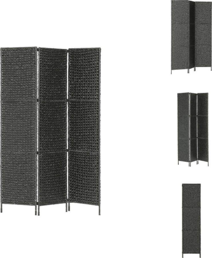 VidaXL Scheidingswand Scheidingswanden Privacy Scherm Privacy Schermen Kamerscherm met 3 panelen 116x160 cm waterhyacint zwart - Foto 2
