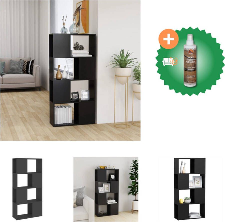 VidaXL Boekenkast kamerscherm 60x24x124-5 cm spaanplaat grijs Kast Inclusief Houtreiniger en verfrisser