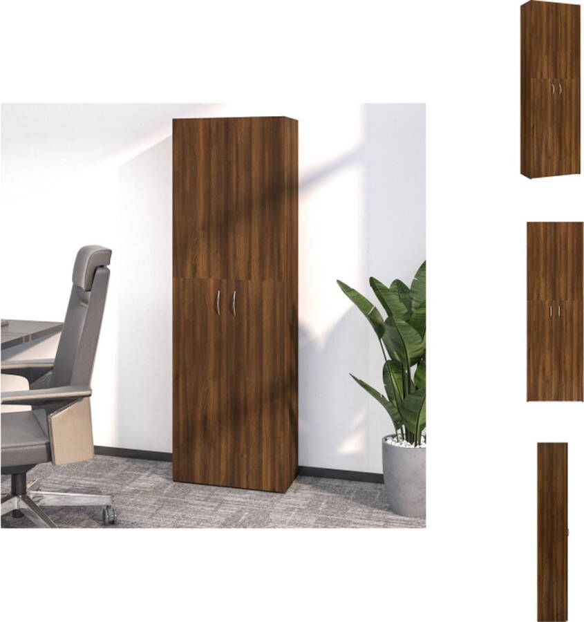 VidaXL Kantoorkast Kantoorkasten Kantoor Kast Archiefkast Kantoorkast 60x32x190 cm bewerkt hout bruineikenkleurig