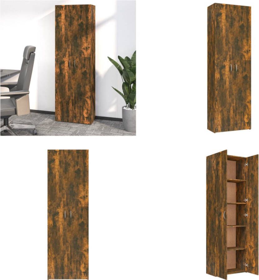 VidaXL Kantoorkast 60x32x190 cm bewerkt hout gerookt eikenkleurig Kantoorkast Kantoorkasten Kantoor Kast Archiefkast