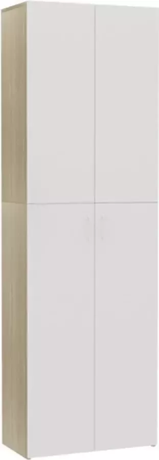 VidaXL Kantoorkast 60x32x190 cm bewerkt hout wit sonoma eikenkleurig