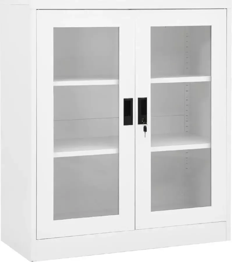 VidaXL -Kantoorkast-90x40x105-cm-staal-wit