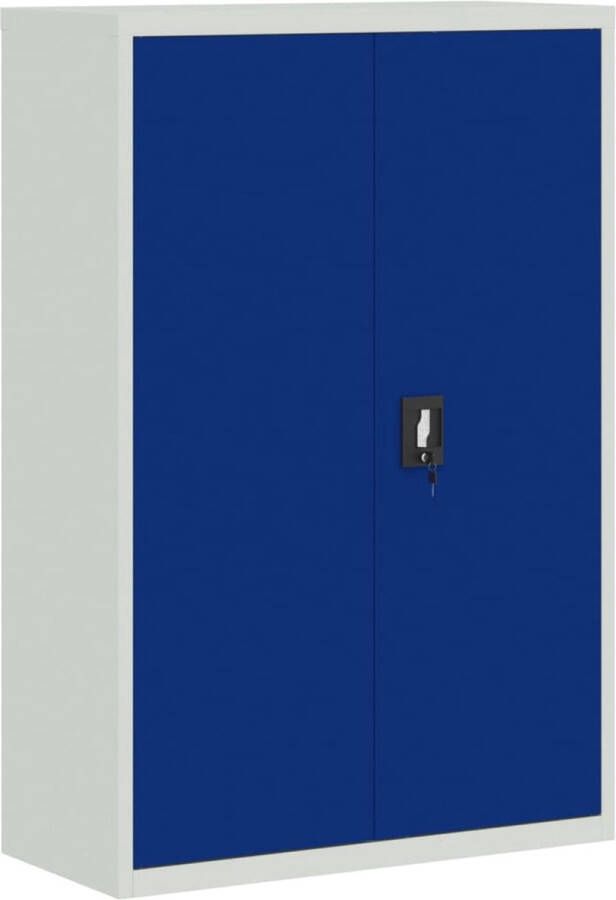 VidaXL -Kantoorkast-90x40x140-cm-metaal-grijs-en-blauw - Foto 3