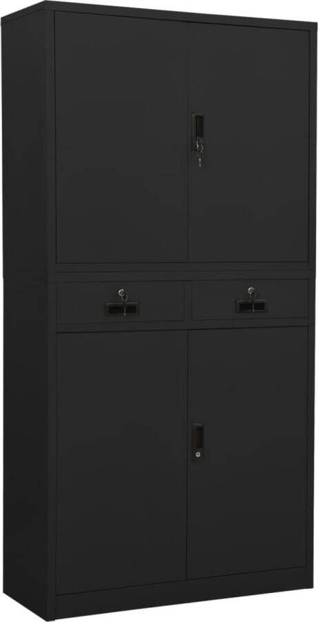 VidaXL -Kantoorkast-90x40x180-cm-staal-antracietkleurig