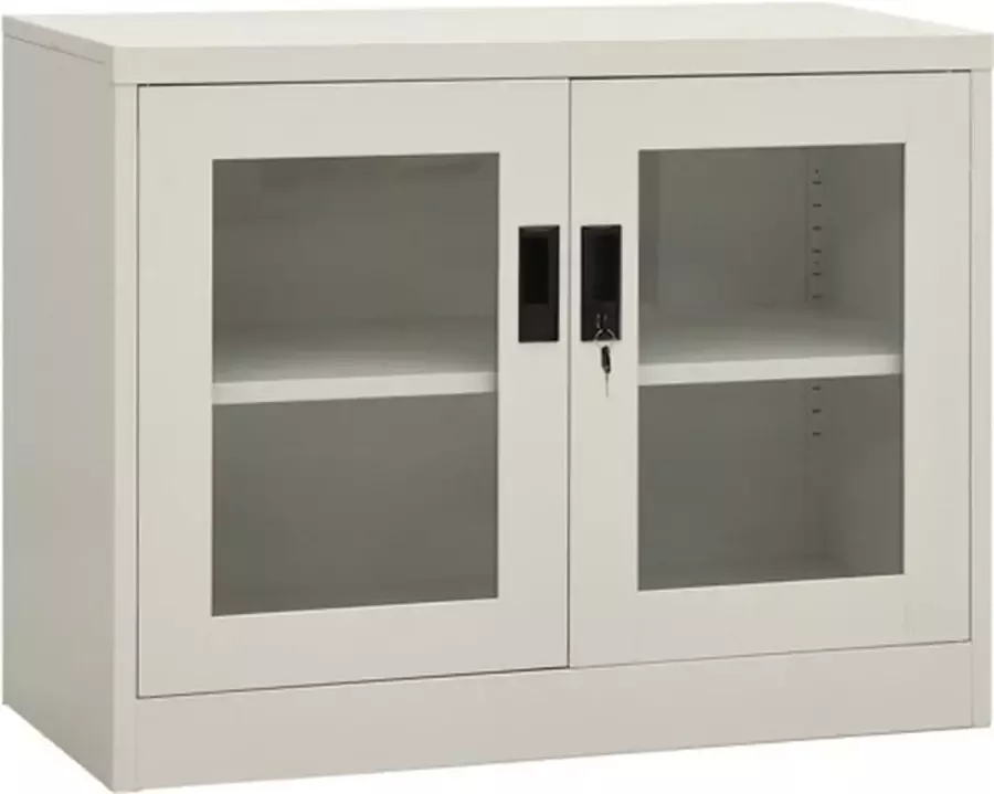 VidaXL -Kantoorkast-90x40x70-cm-staal-lichtgrijs - Foto 1