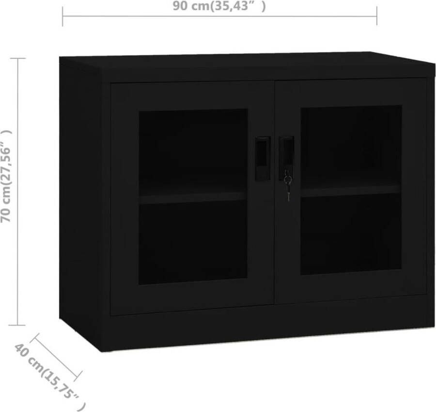 VidaXL -Kantoorkast-90x40x70-cm-staal-zwart