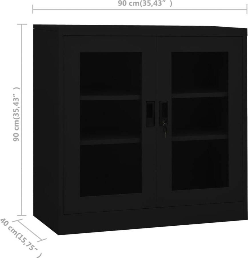 VidaXL -Kantoorkast-90x40x90-cm-staal-zwart