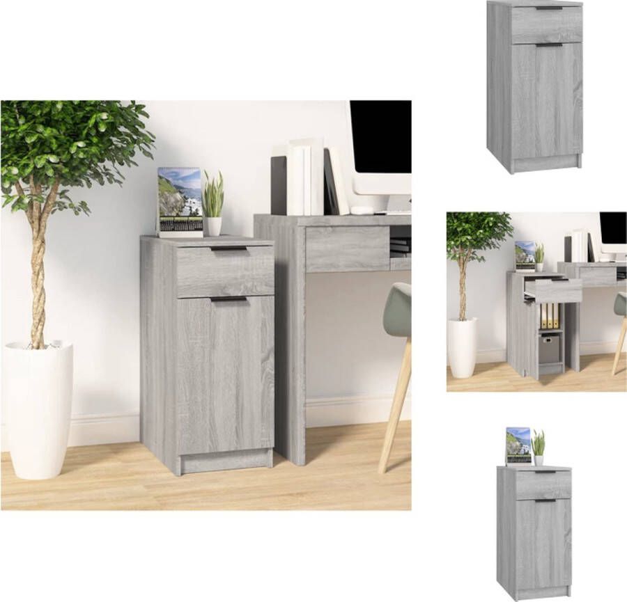 VidaXL Opberg Kast Opberg Kasten Opbergkast Ladekast Bureaukast 33 5x50x75 cm bewerkt hout grijs sonoma eikenkleurig - Foto 2