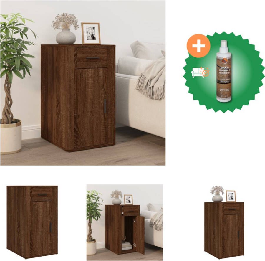 VidaXL Bureaukastje 40x49x75 cm bewerkt hout bruineikenkleurig Kast Inclusief Houtreiniger en verfrisser